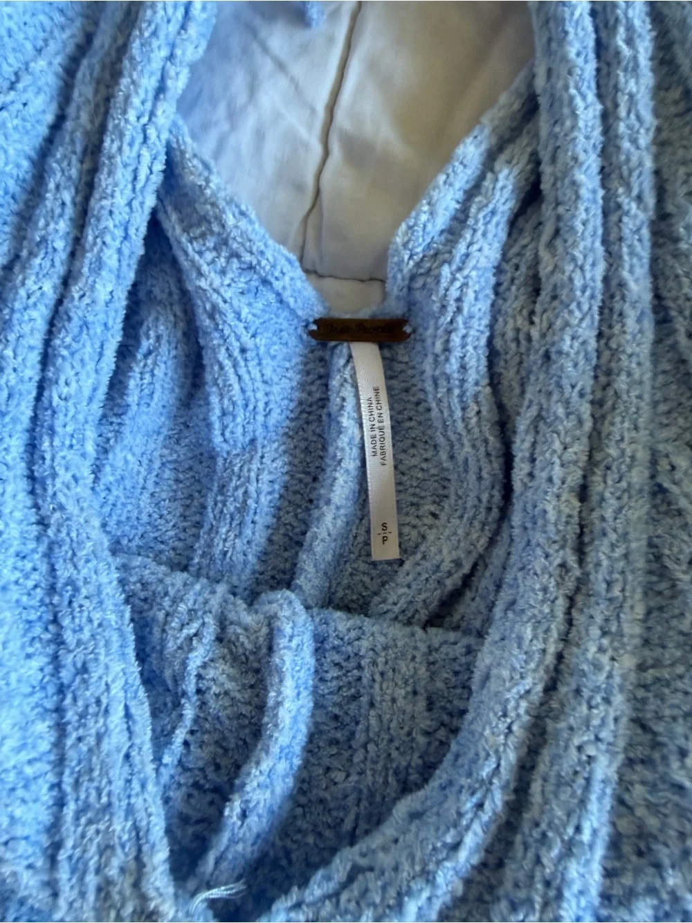 Free people Light Blue V-Neck Cropped Ribbed Sweater - Women